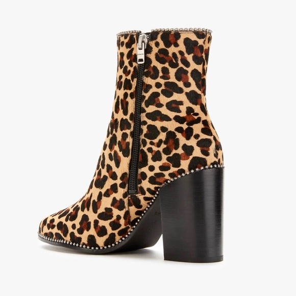 Coach Drea Brown and Black Ankle Booties with Leopard Print Size 6.5 - Picture 4 of 15